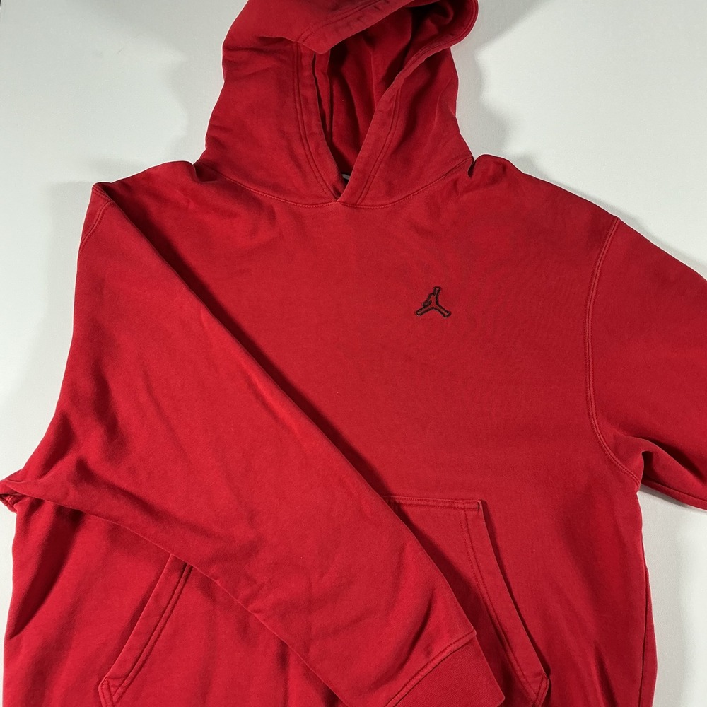 Jordan Essentials Fleece Pullover Hoodie Gym Red Size XL